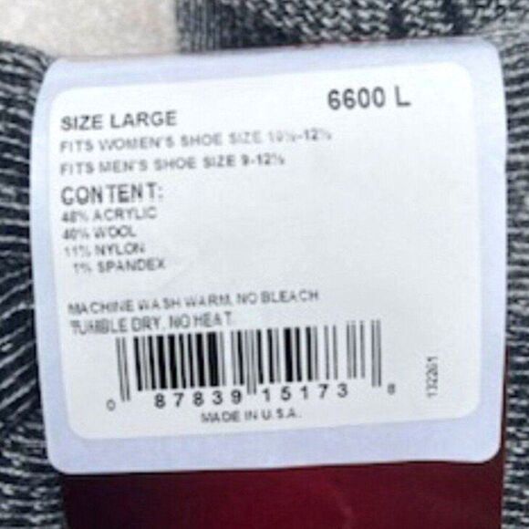 Socks . Wool Heavyweight Mid-Calf Boot . Large . (2 Pac) #6600L Fox River - Picture 4 of 6